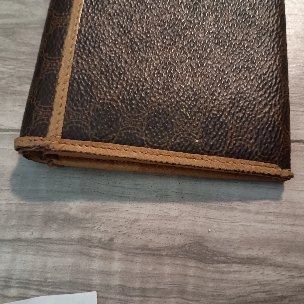Authentic, Celine Canvas Brown Macadam Long Bi-fold Wallet